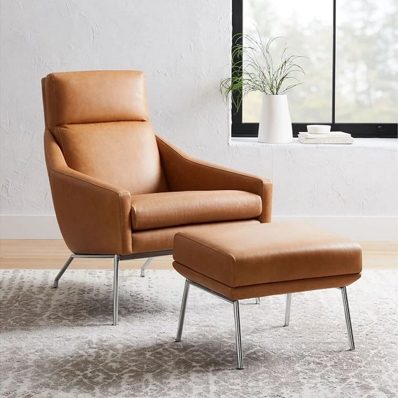 West elm austin leather swivel 2024 chair