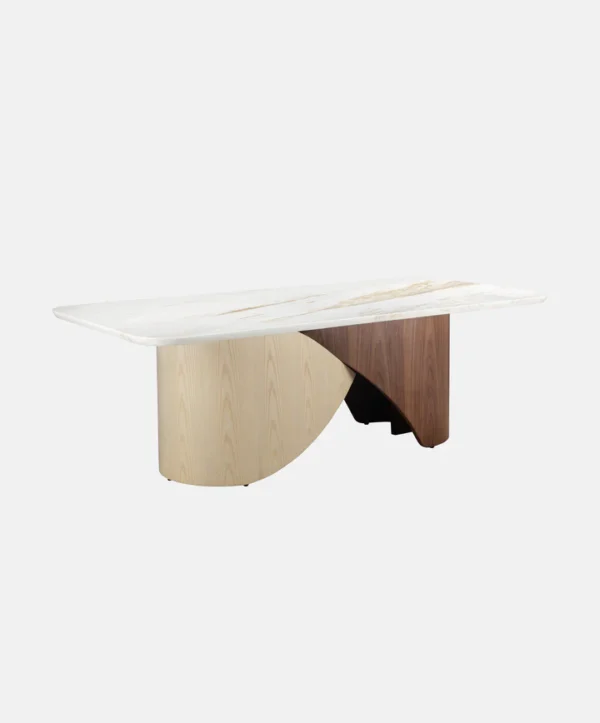 Modern Bicolor Marble Dining Table - Image 3